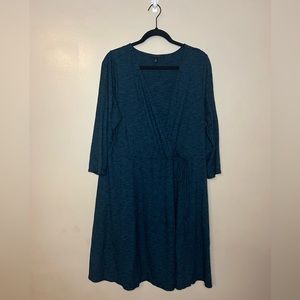 ❤️SOLD❤️Torrid Ribbed Knit Wrap Dress - Teal- Plus Size 3X - Fall Dress
